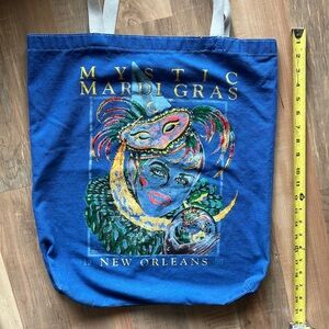 Collectible Mystic Mardi Gras 1990 New Orleans Blue Tote Bag vintage